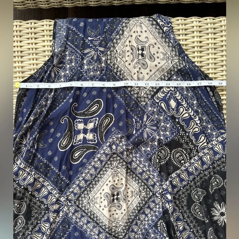Free People Beaux Bandana Print High Neck Slip Dress small boho festival‎